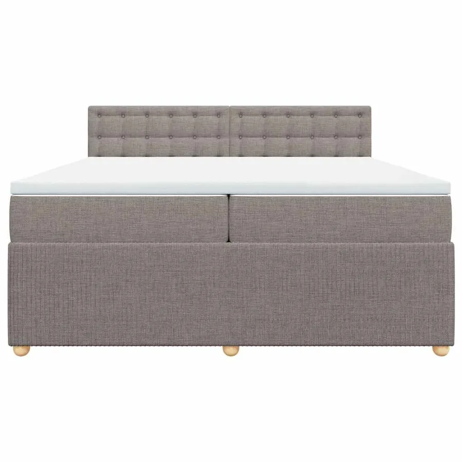 Sommier à lattes de lit avec matelas Taupe 200x200 cm Tissu - 4