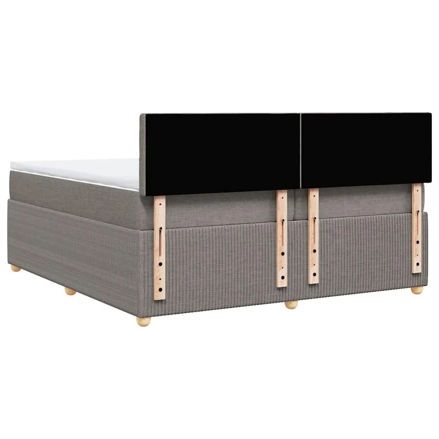 Sommier à lattes de lit avec matelas Taupe 200x200 cm Tissu - 6