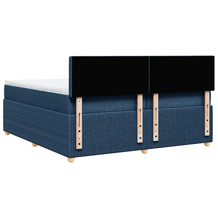 Sommier à lattes de lit avec matelas Bleu 200x200 cm Tissu - 6