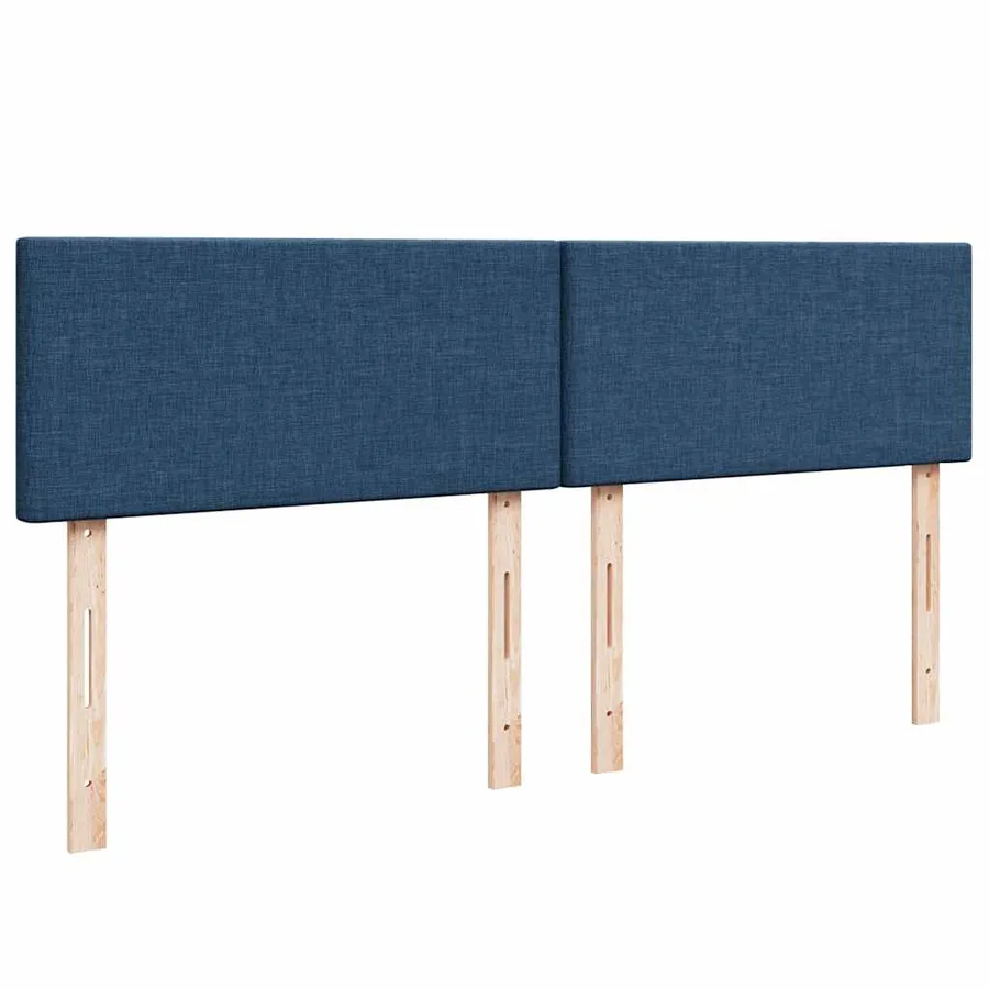 Sommier à lattes de lit avec matelas Bleu 200x200 cm Tissu - 12