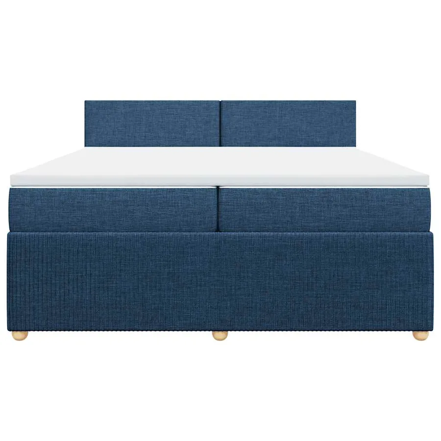 Sommier à lattes de lit avec matelas Bleu 200x200 cm Tissu - 6