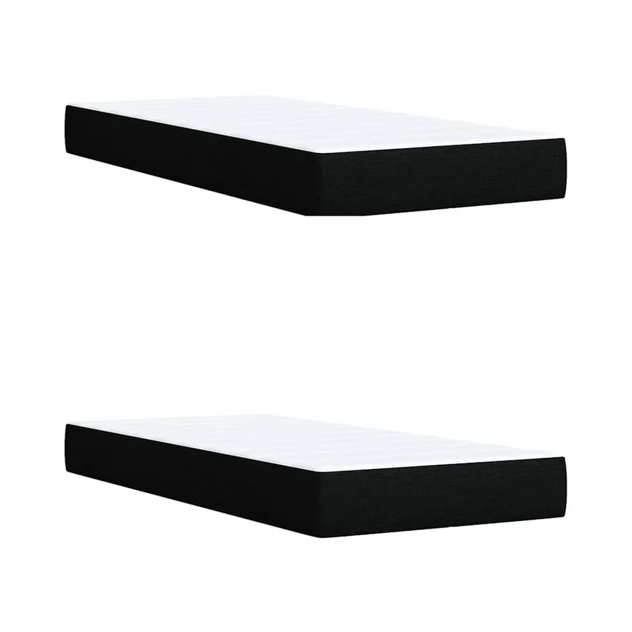 Sommier à lattes de lit avec matelas Noir 200x200 cm Tissu - 11