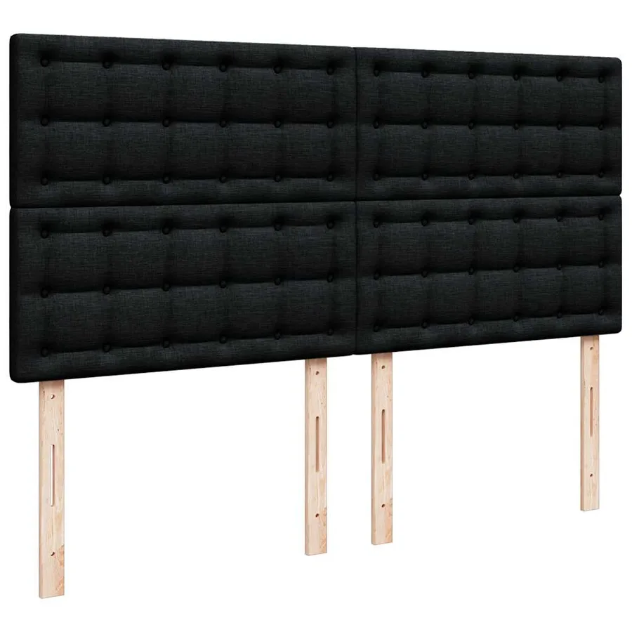 Sommier à lattes de lit avec matelas Noir 200x200 cm Tissu - 9