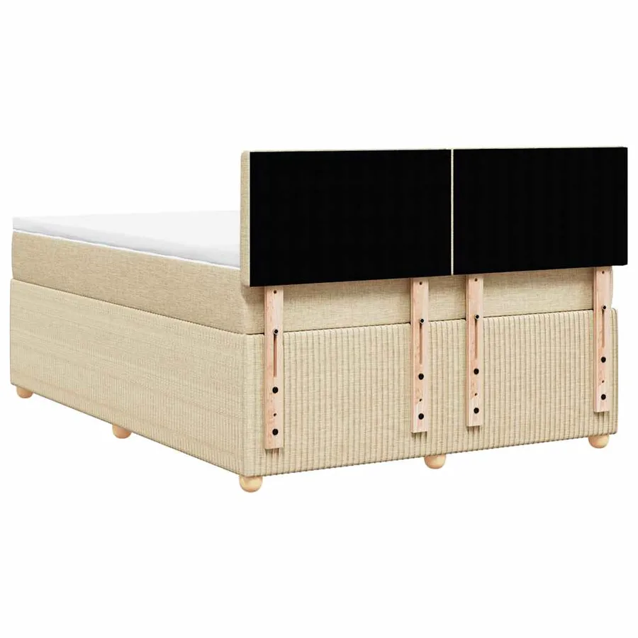 Sommier à lattes de lit avec matelas Crème 140x190 cm Tissu - 8