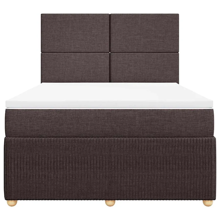 Sommier à lattes de lit avec matelas Marron foncé 140x190 cm - 4