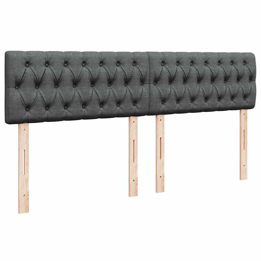 Sommier à lattes de lit avec matelas Gris foncé 180x200cm Tissu - 12