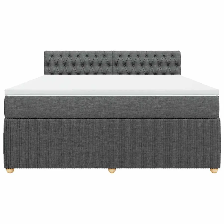 Sommier à lattes de lit avec matelas Gris foncé 180x200cm Tissu - 6