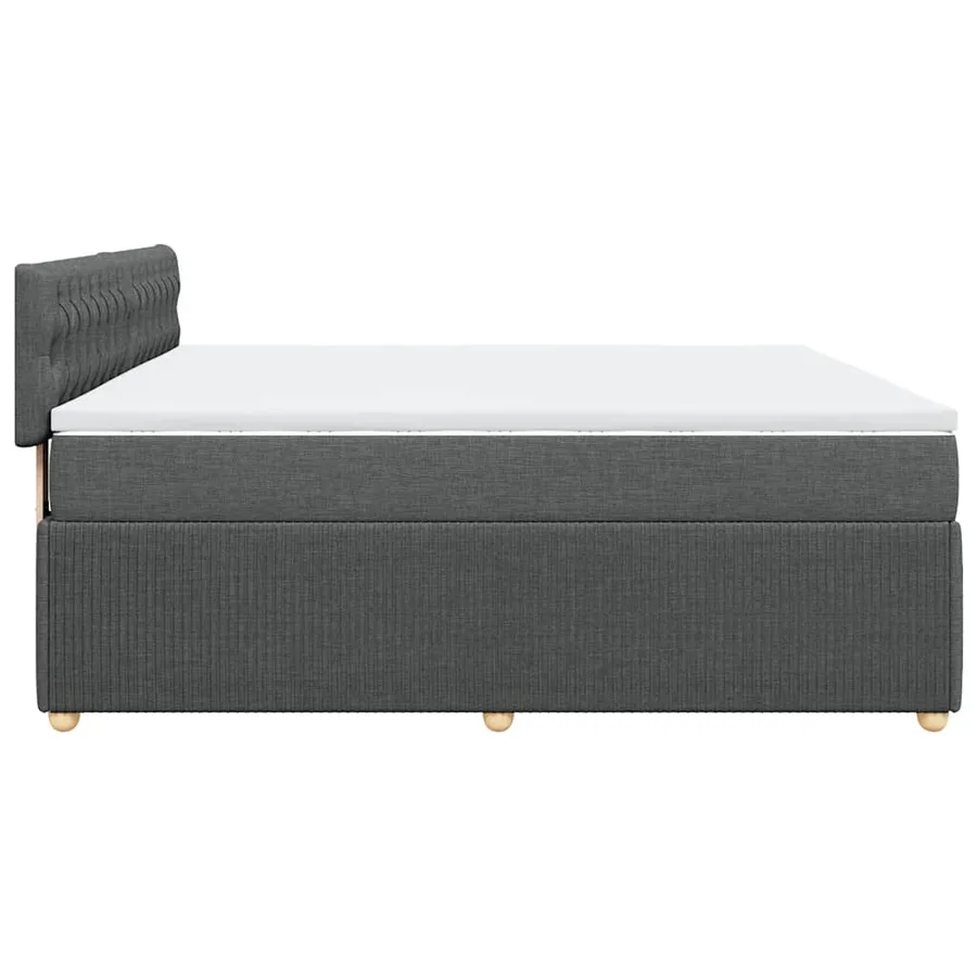 Sommier à lattes de lit avec matelas Gris foncé 180x200cm Tissu - 7