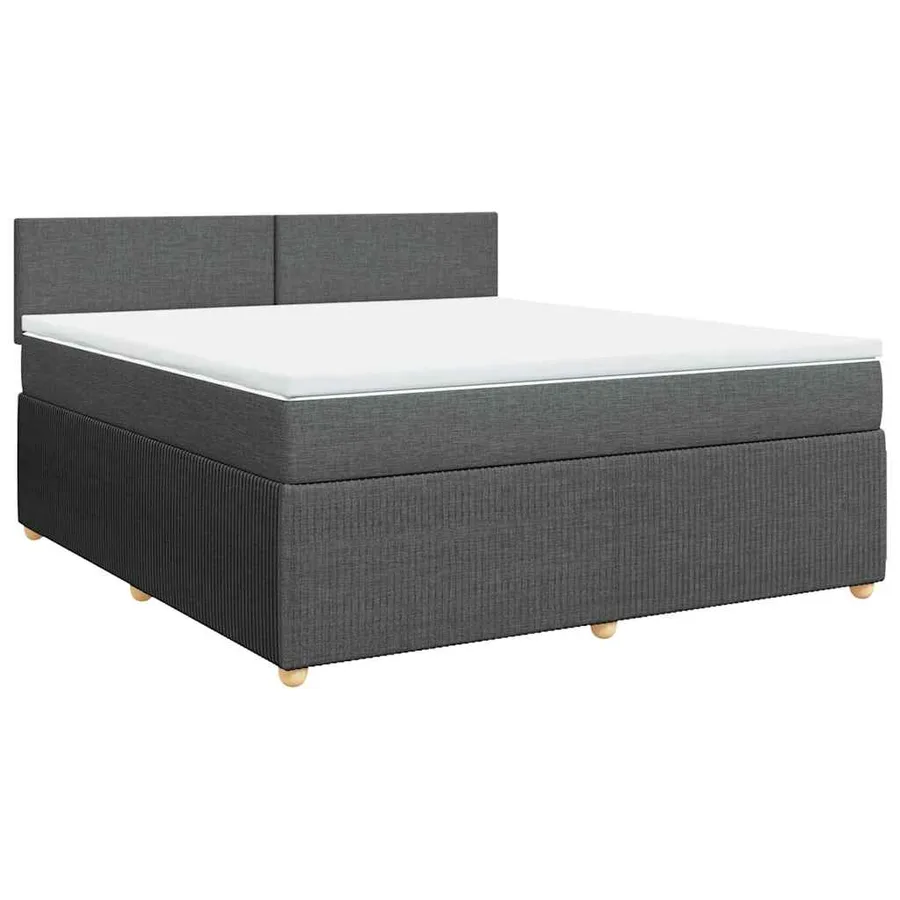Sommier à lattes de lit avec matelas Gris foncé 180x200cm Tissu - 3