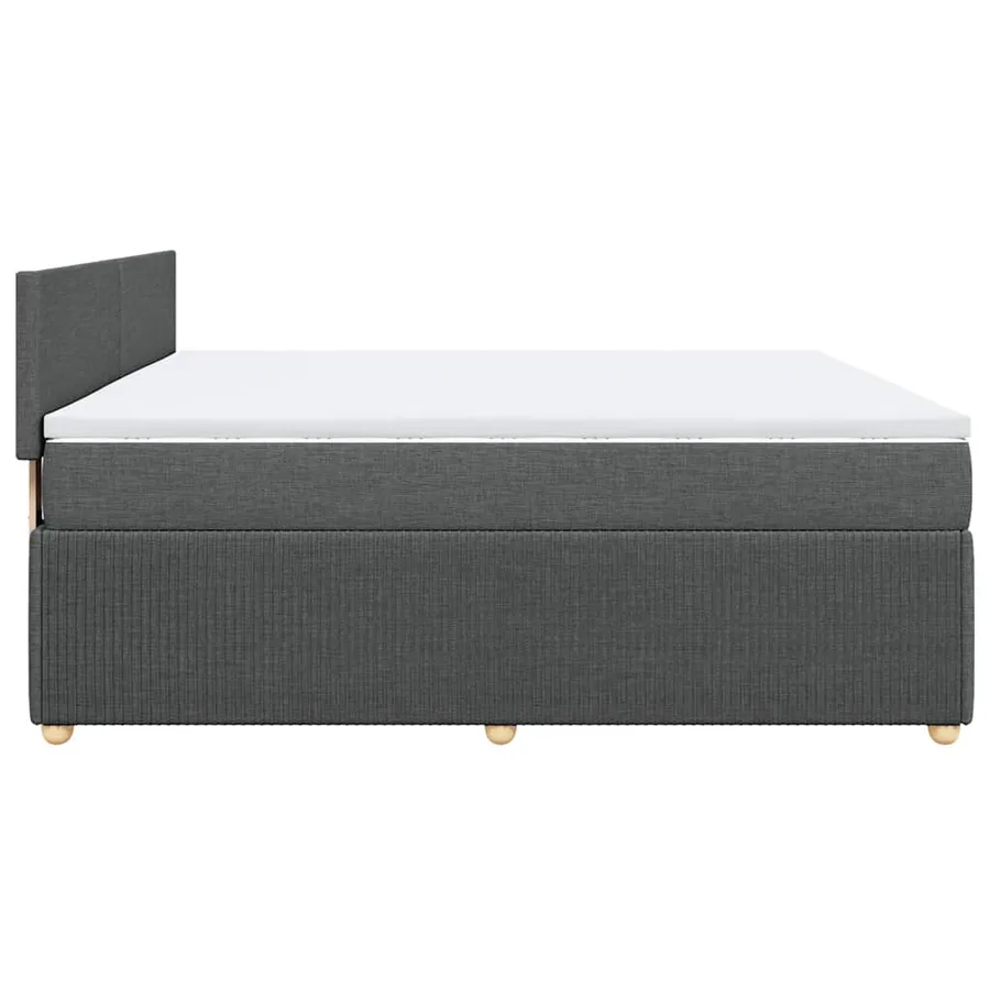 Sommier à lattes de lit avec matelas Gris foncé 180x200cm Tissu - 7