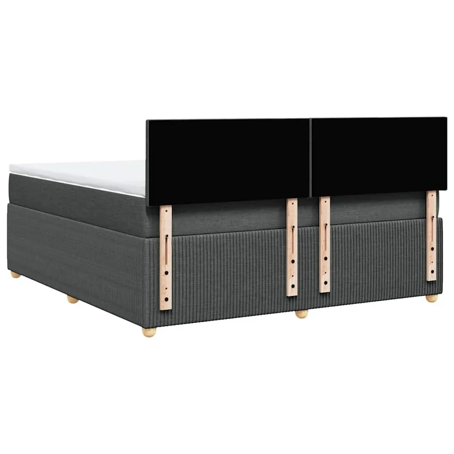 Sommier à lattes de lit avec matelas Gris foncé 180x200cm Tissu - 8