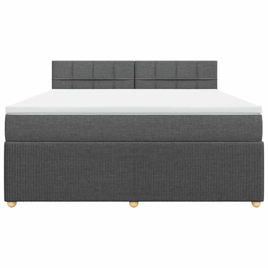 Sommier à lattes de lit avec matelas Gris foncé 180x200cm Tissu - 6