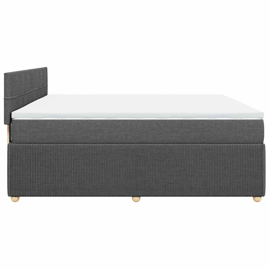 Sommier à lattes de lit avec matelas Gris foncé 180x200cm Tissu - 7