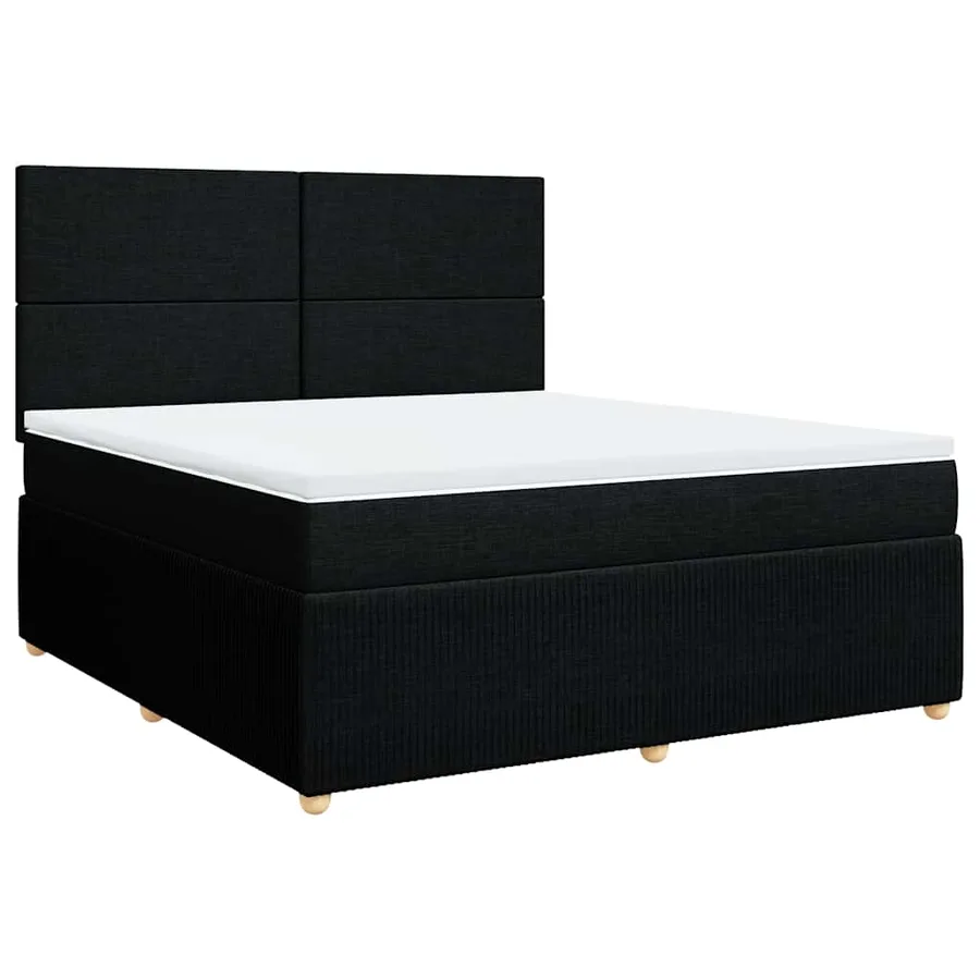Sommier à lattes de lit avec matelas Noir 180x200 cm Tissu - 3