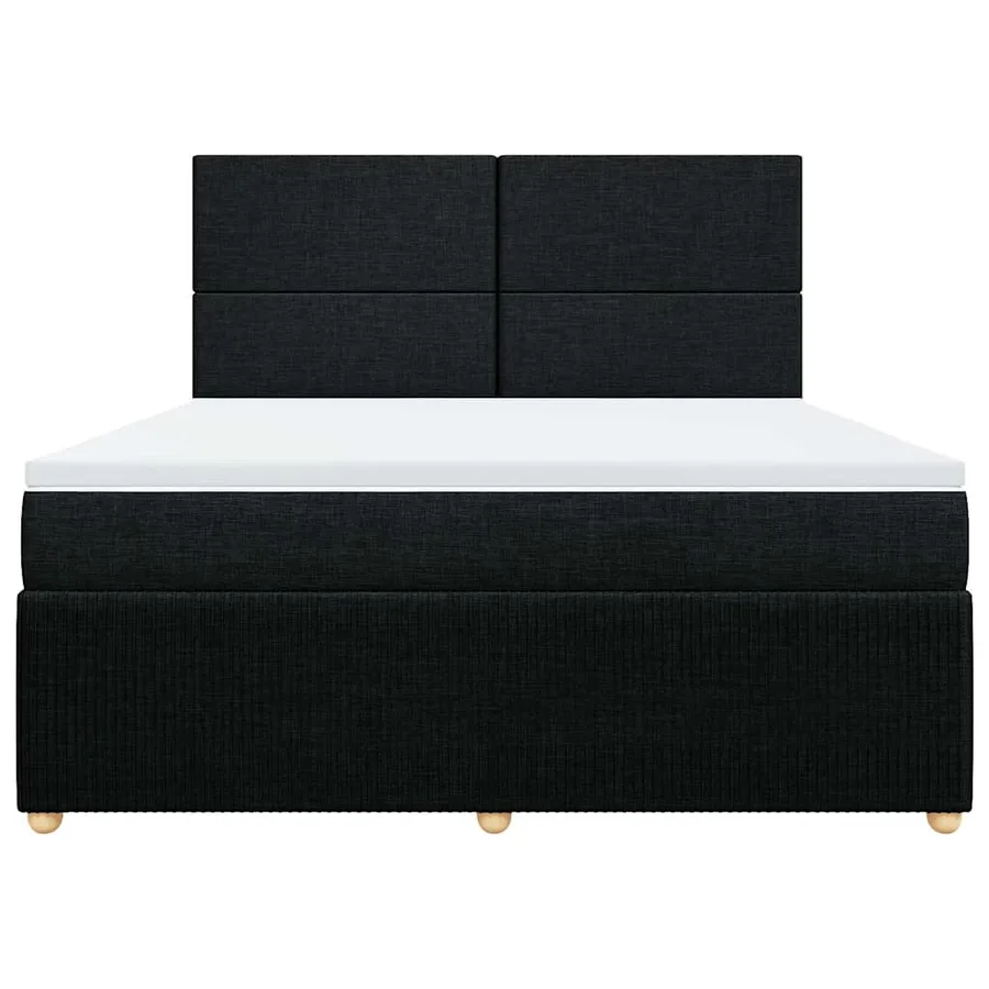 Sommier à lattes de lit avec matelas Noir 180x200 cm Tissu - 6