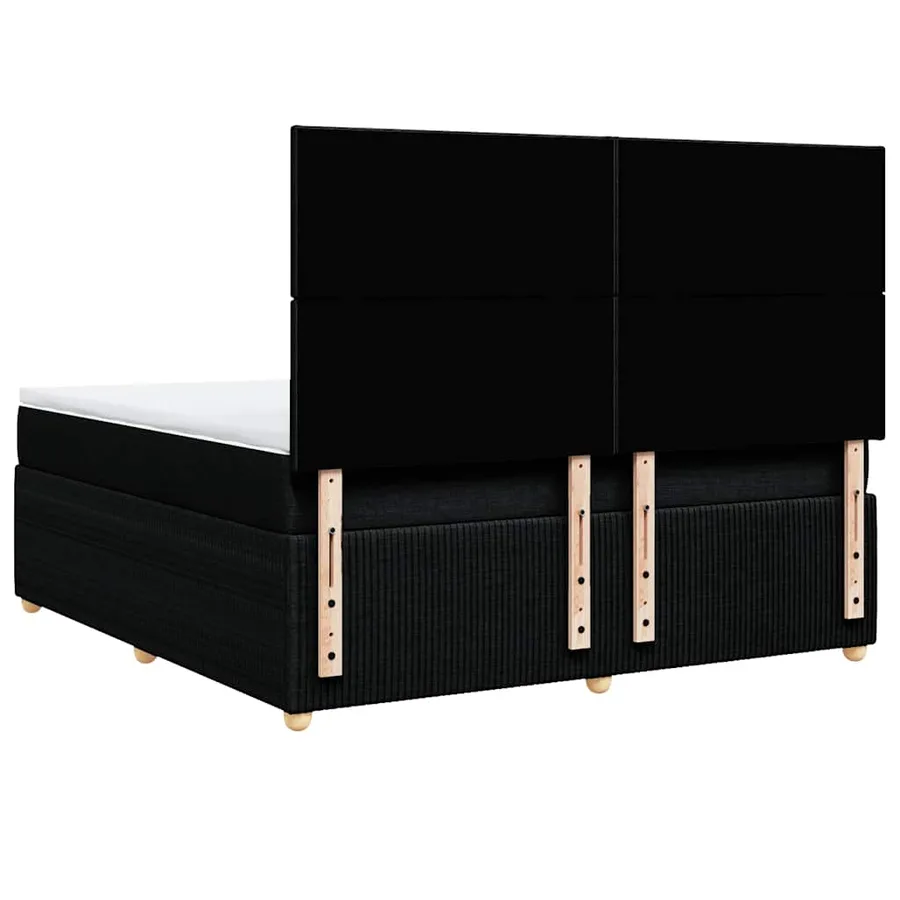 Sommier à lattes de lit avec matelas Noir 180x200 cm Tissu - 8
