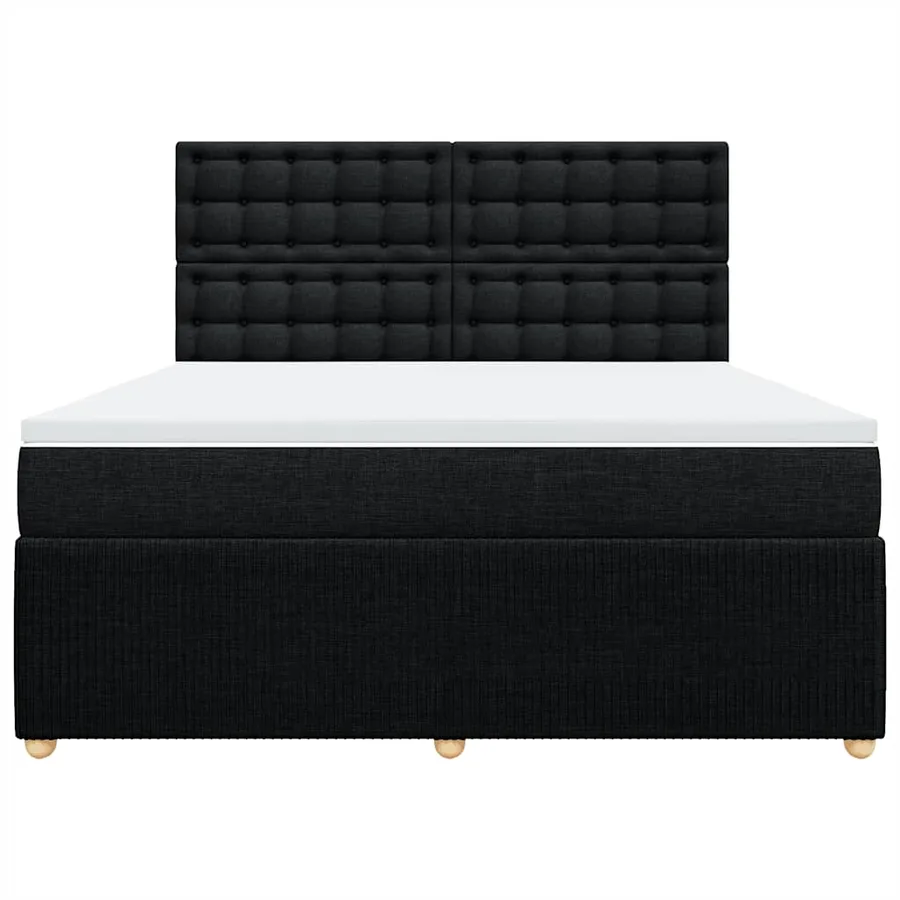 Sommier à lattes de lit avec matelas Noir 180x200 cm Tissu - 6