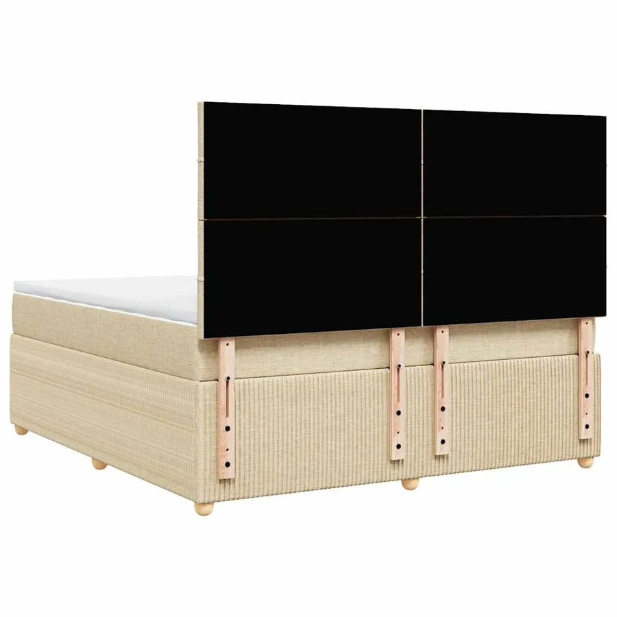 Sommier à lattes de lit avec matelas Crème 180x200 cm Tissu - 6