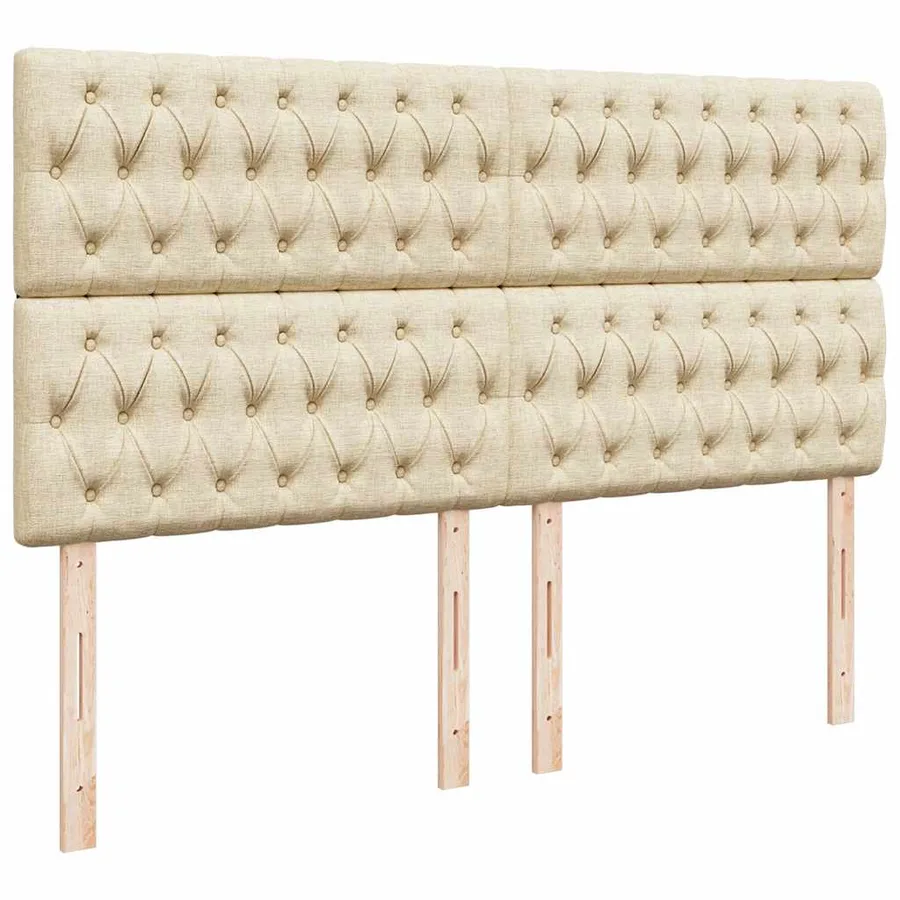 Sommier à lattes de lit avec matelas Crème 180x200 cm Tissu - 9