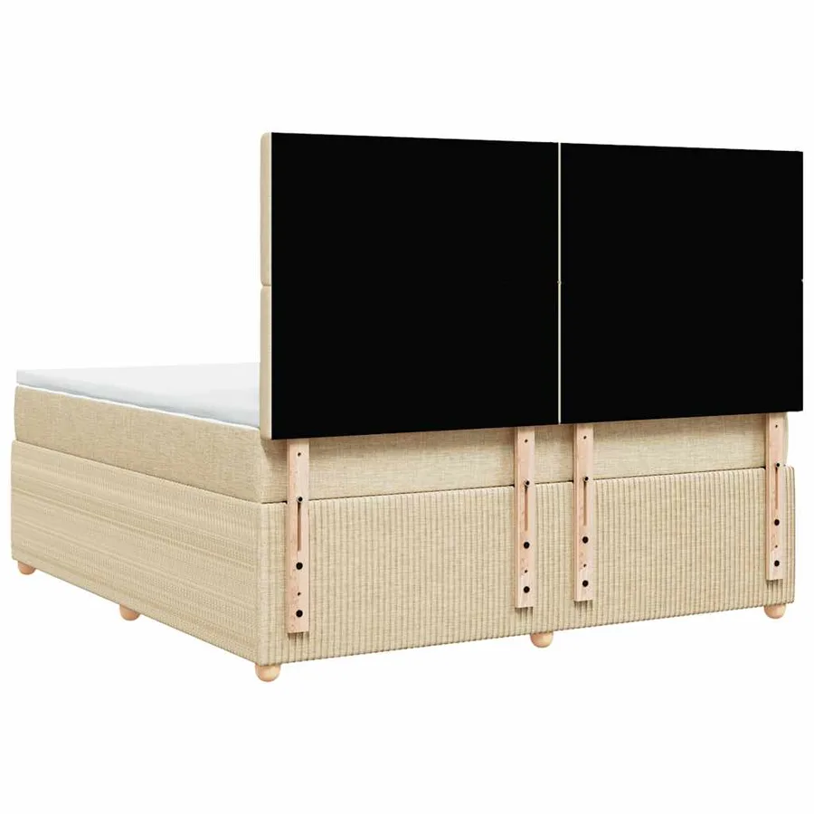 Sommier à lattes de lit avec matelas Crème 180x200 cm Tissu - 6