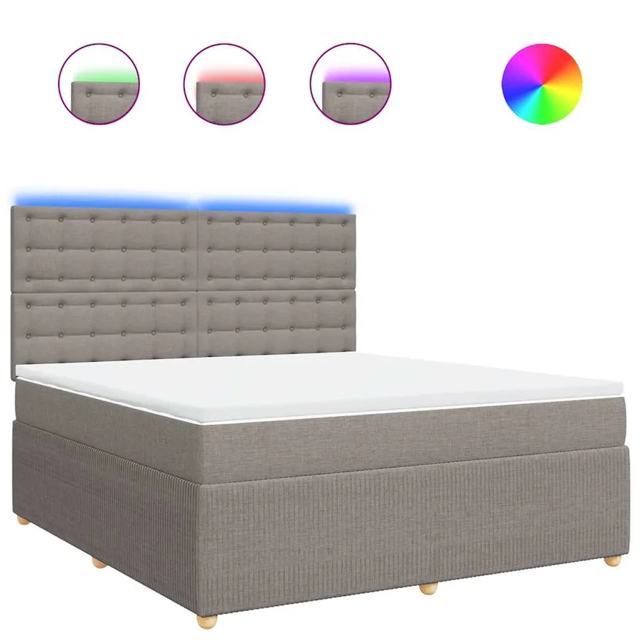 Sommier à lattes de lit avec matelas Taupe 180x200 cm Tissu - 2