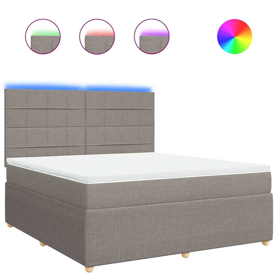 Sommier à lattes de lit avec matelas Taupe 180x200 cm Tissu - 2