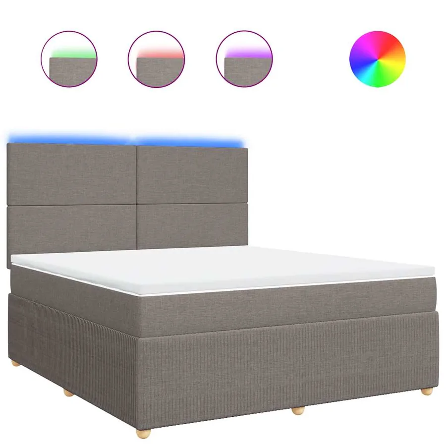 Sommier à lattes de lit avec matelas Taupe 180x200 cm Tissu - 2