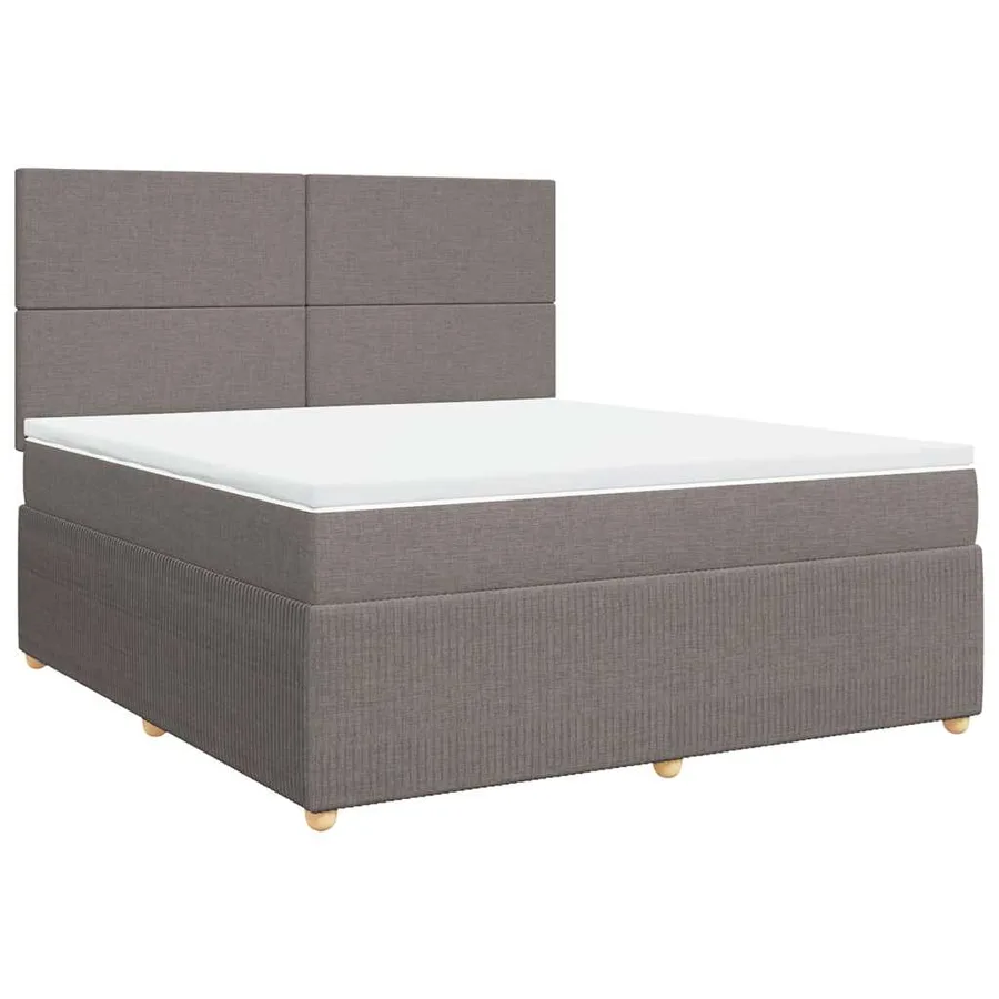 Sommier à lattes de lit avec matelas Taupe 180x200 cm Tissu - 3