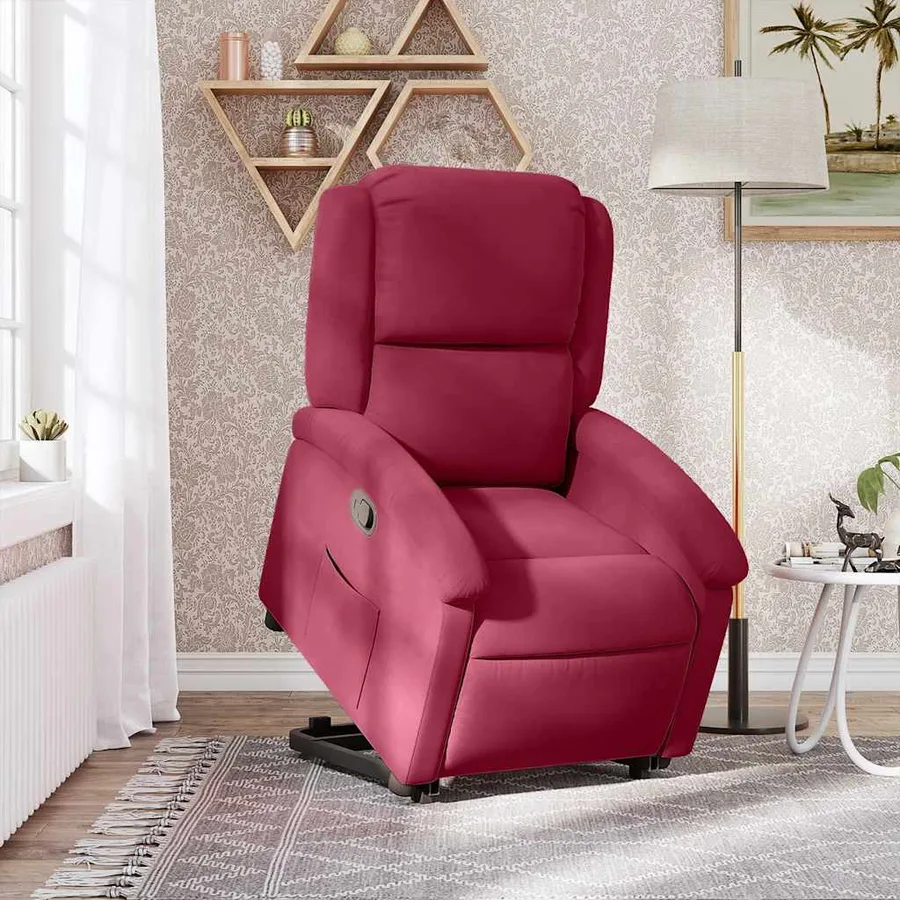 Fauteuil inclinable Rouge bordeaux Velours - 15