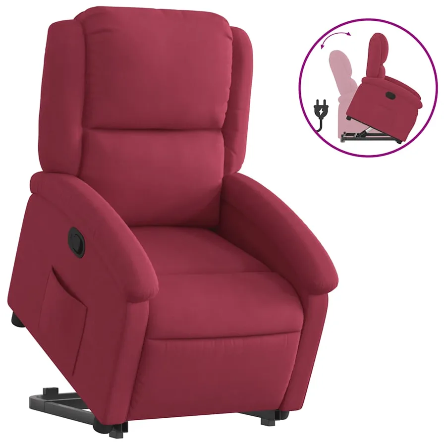 Fauteuil inclinable Rouge bordeaux Velours - 2
