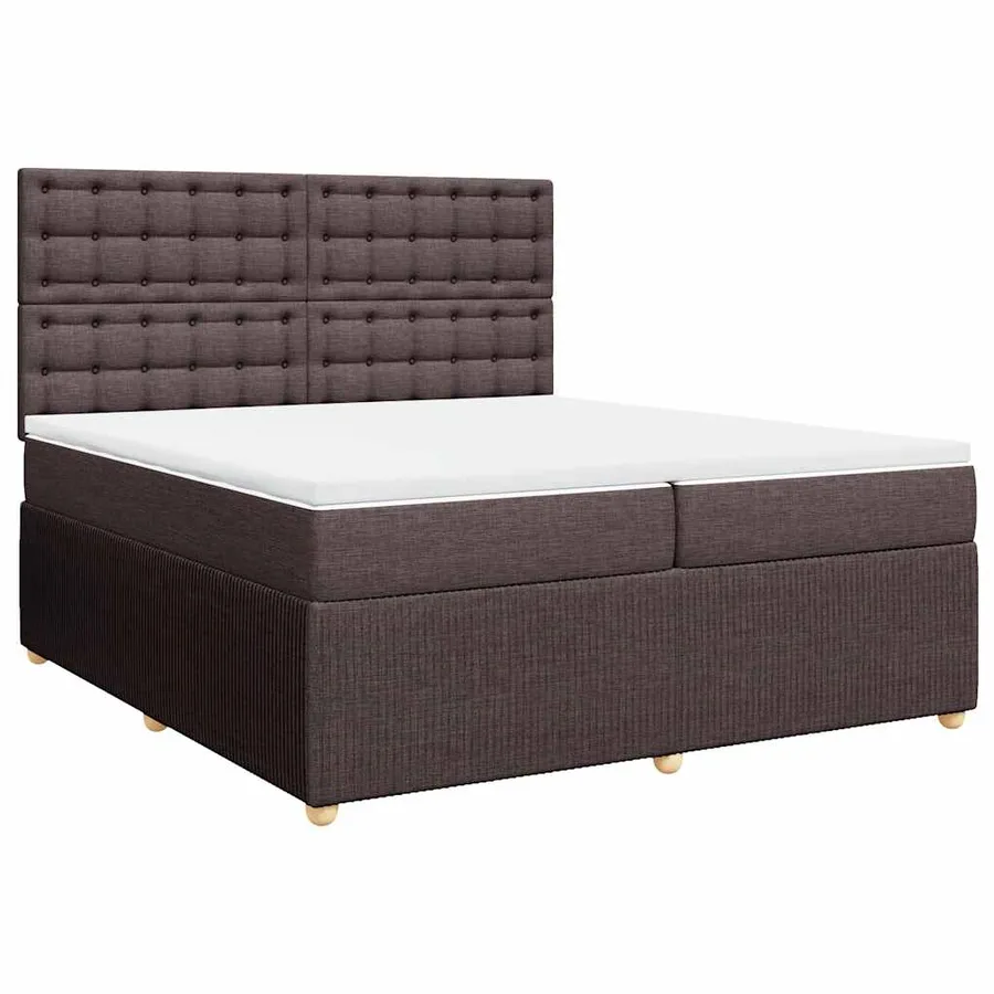 Sommier à lattes de lit avec matelas Marron foncé 200x200 cm - 2