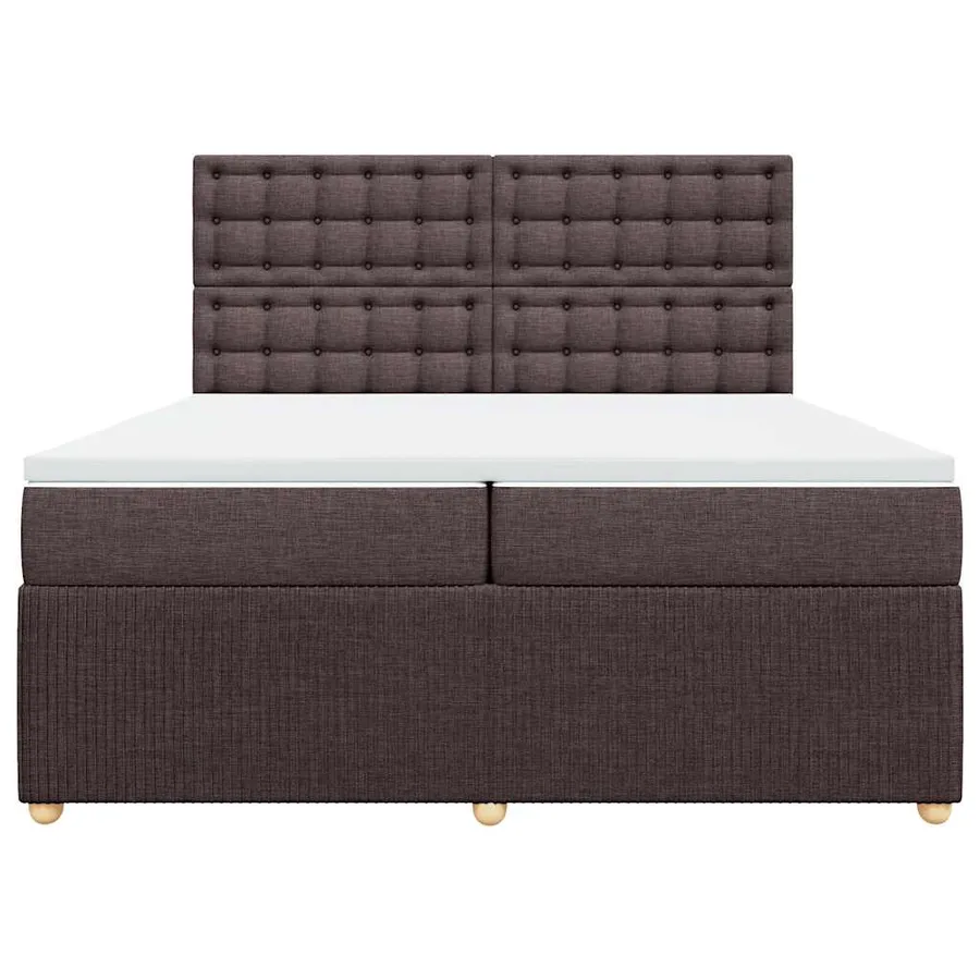 Sommier à lattes de lit avec matelas Marron foncé 200x200 cm - 4