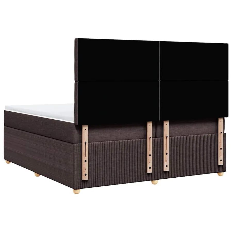 Sommier à lattes de lit avec matelas Marron foncé 200x200 cm - 6