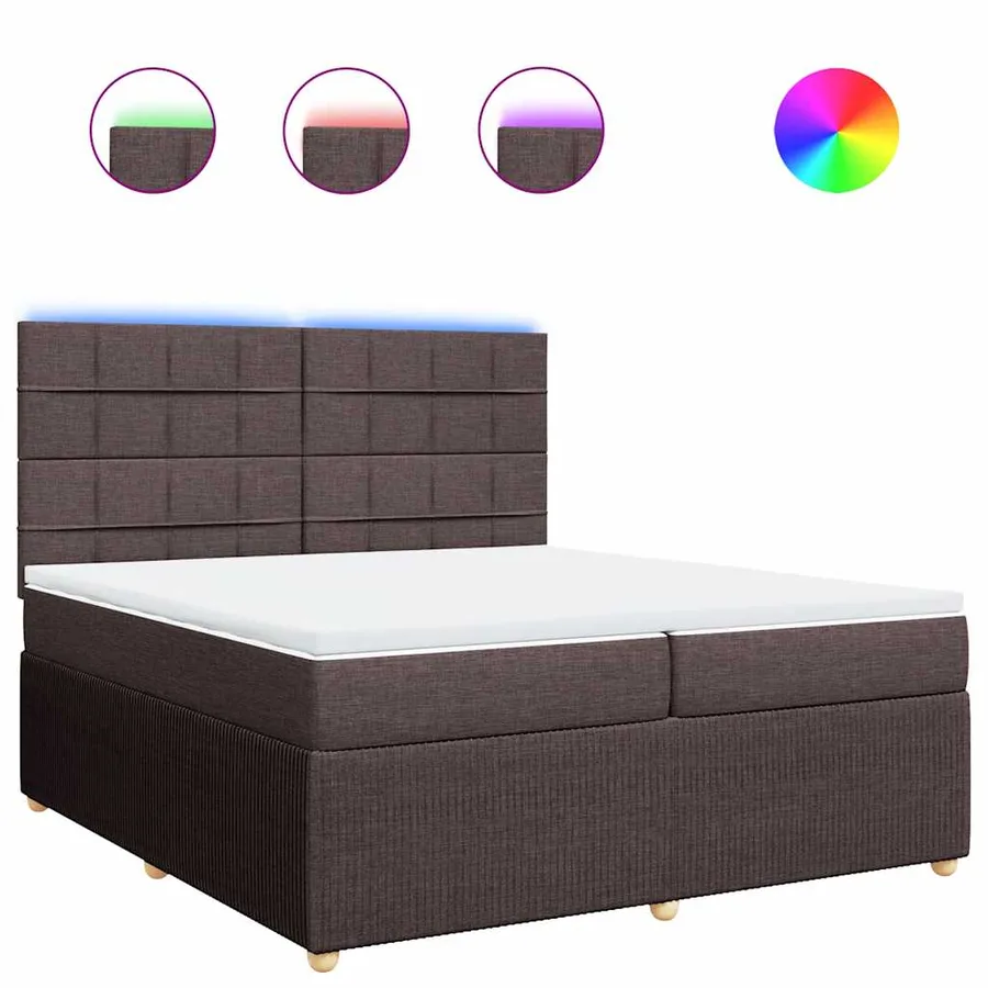 Sommier à lattes de lit avec matelas Marron foncé 200x200 cm - 2