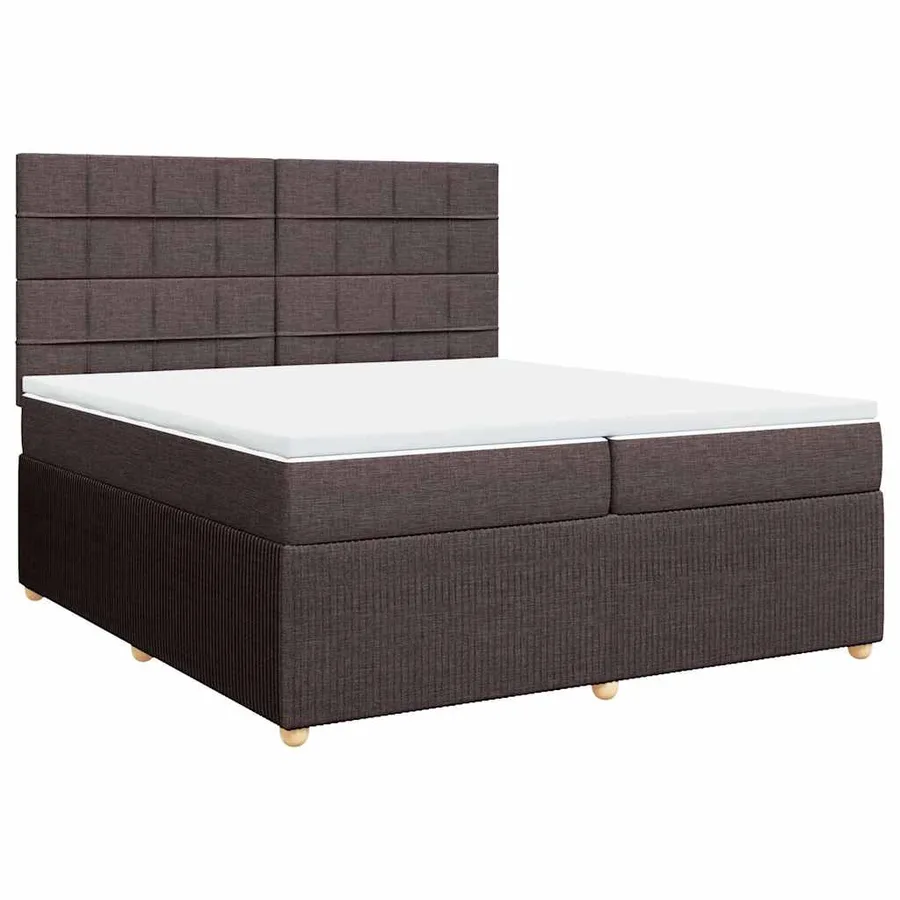 Sommier à lattes de lit avec matelas Marron foncé 200x200 cm - 3