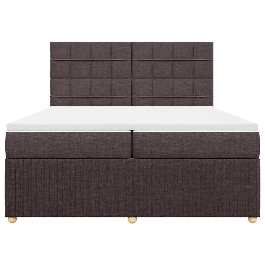 Sommier à lattes de lit avec matelas Marron foncé 200x200 cm - 6
