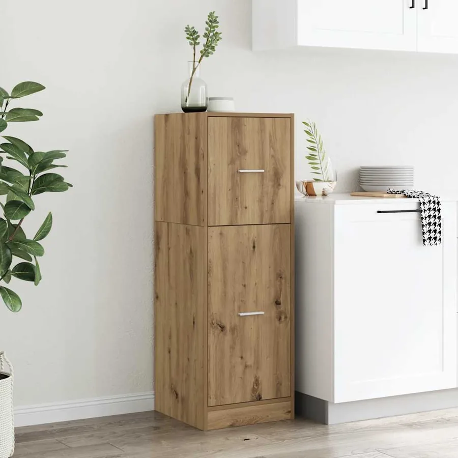 Armoire d'apothicaire chêne artisanal bois d'ingénierie