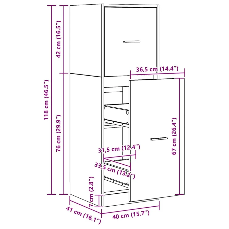 Armoire d'apothicaire chêne artisanal bois d'ingénierie - 12