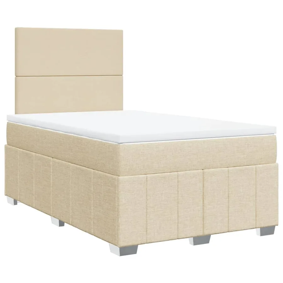 Sommier à lattes de lit avec matelas Crème 120x200 cm Tissu - 3
