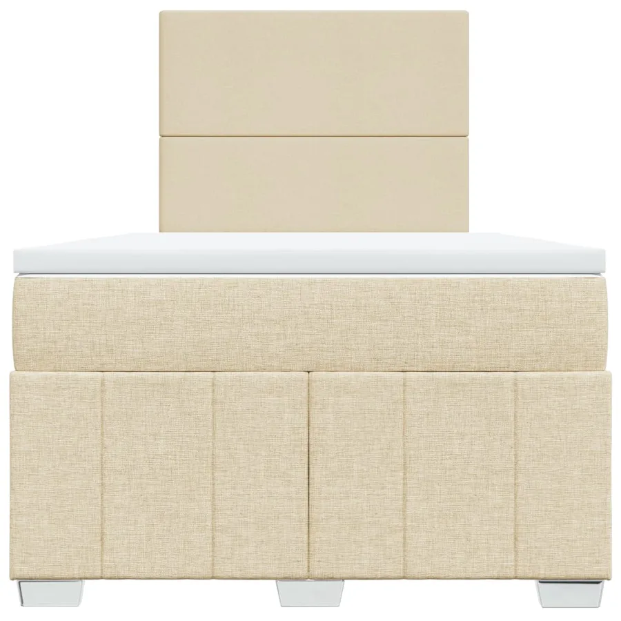 Sommier à lattes de lit avec matelas Crème 120x200 cm Tissu - 6
