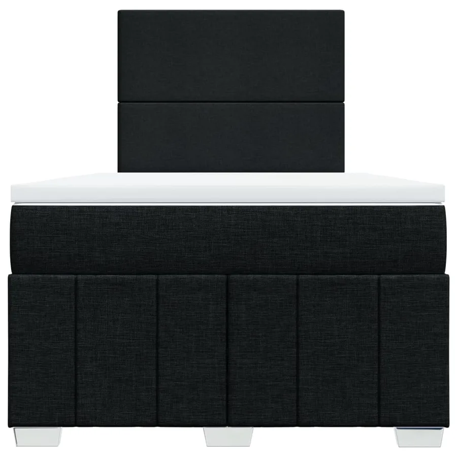 Sommier à lattes de lit avec matelas Noir 120x200 cm Tissu - 4
