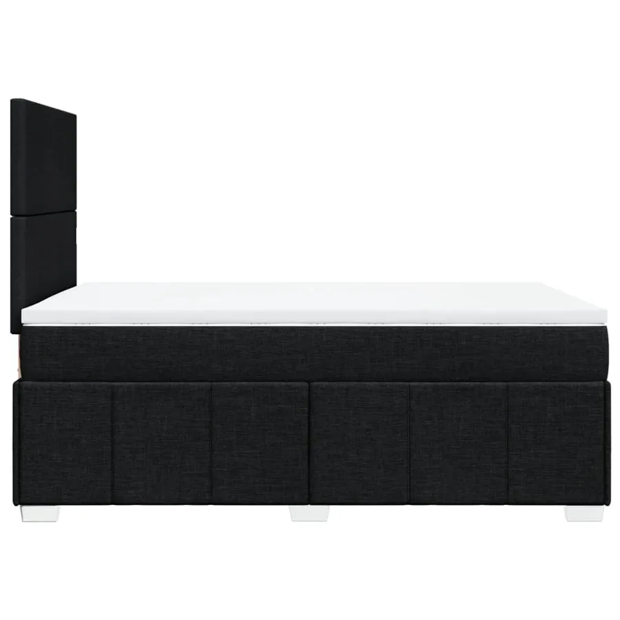 Sommier à lattes de lit avec matelas Noir 120x200 cm Tissu - 5