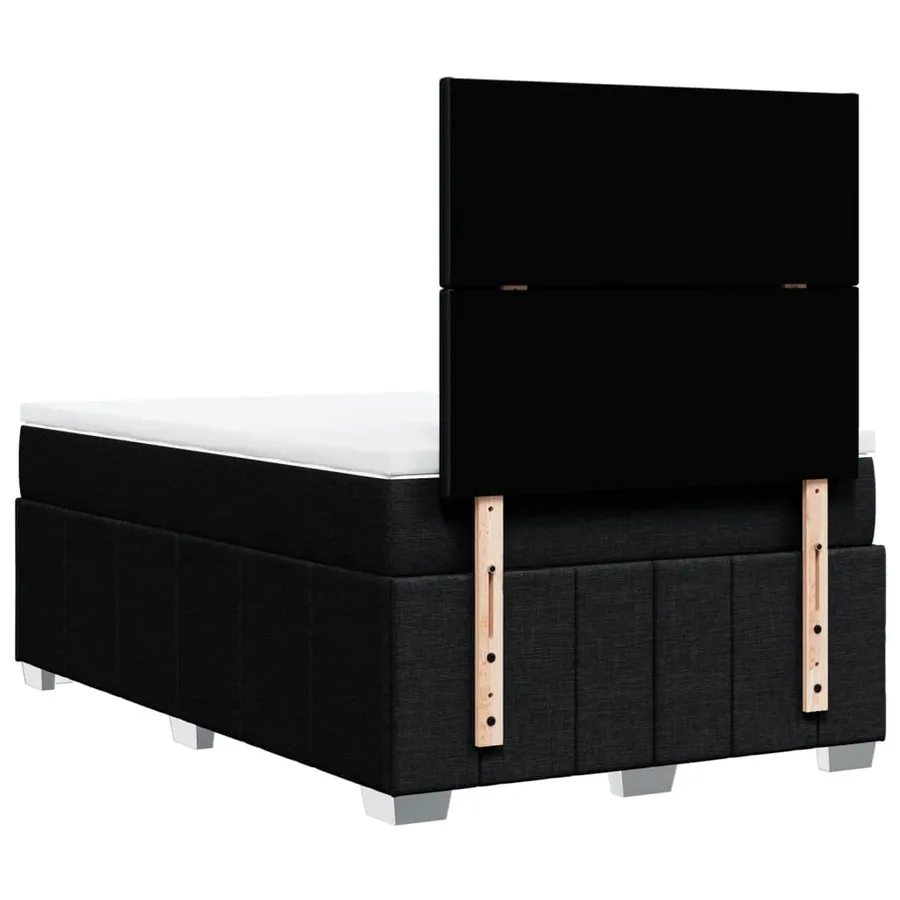 Sommier à lattes de lit avec matelas Noir 120x200 cm Tissu - 6