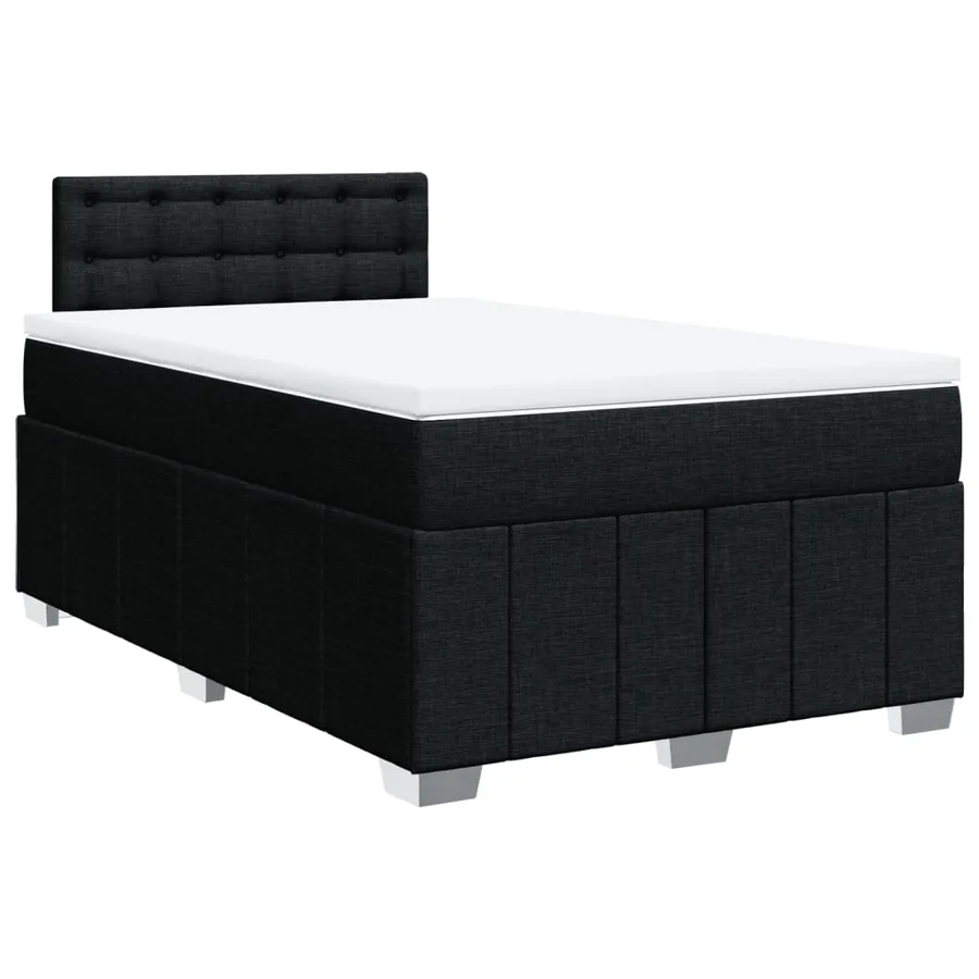 Sommier à lattes de lit avec matelas Noir 120x200 cm Tissu - 3