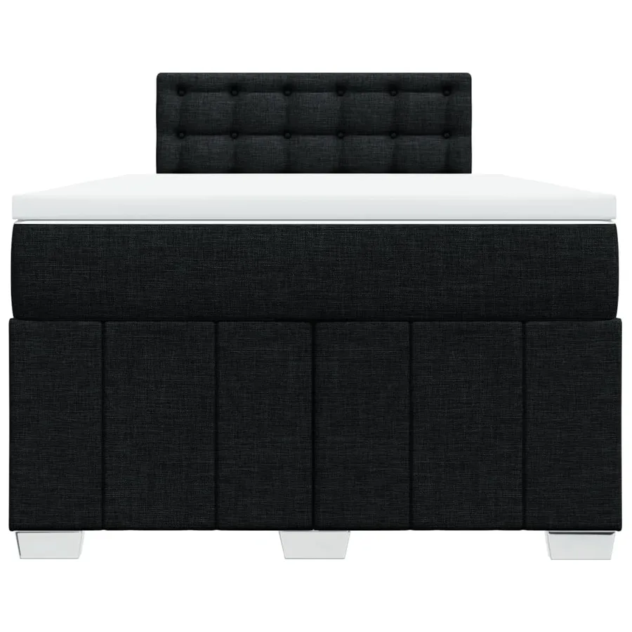 Sommier à lattes de lit avec matelas Noir 120x200 cm Tissu - 6