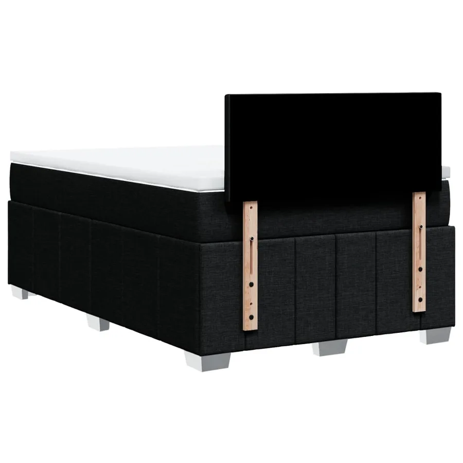 Sommier à lattes de lit avec matelas Noir 120x200 cm Tissu - 8