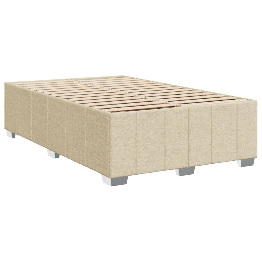 Cadre de lit sans matelas crème 120x200 cm tissu - 3