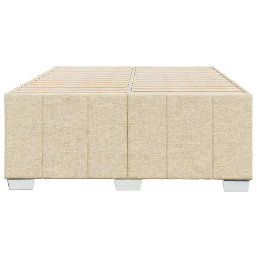 Cadre de lit sans matelas crème 120x200 cm tissu - 4