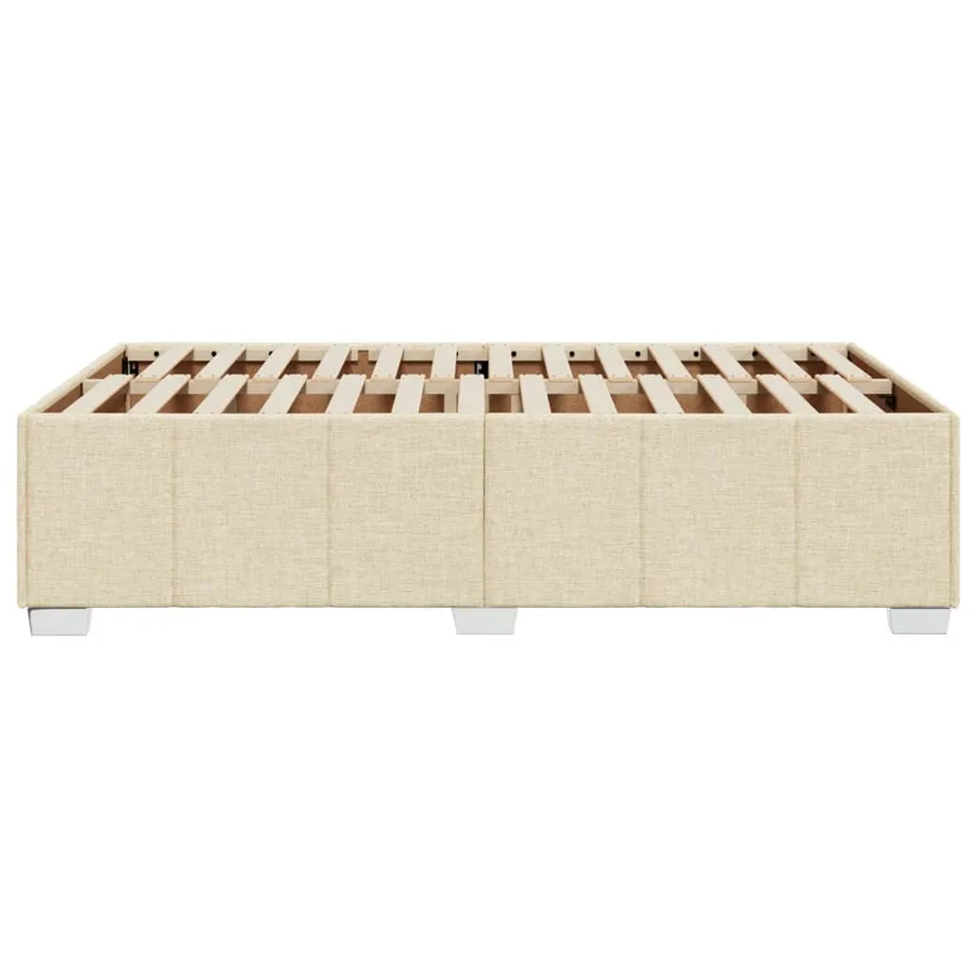 Cadre de lit sans matelas crème 120x200 cm tissu - 5