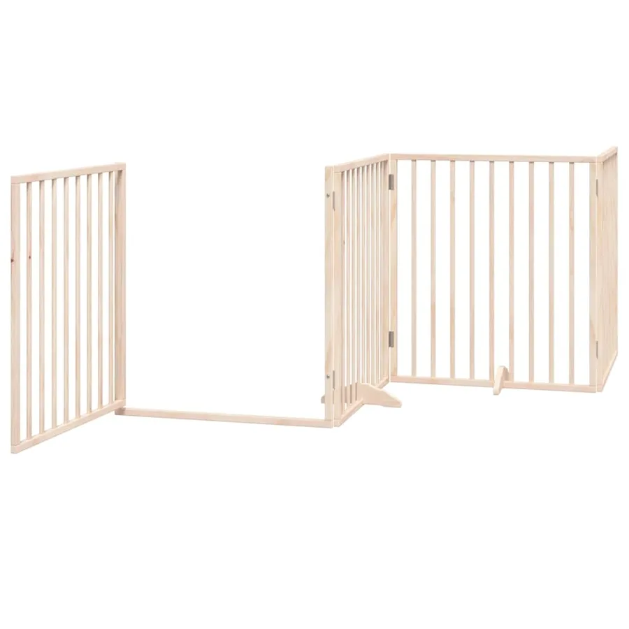 Barrière pour chien porte pliable 12 panneaux bois de peuplier - 5